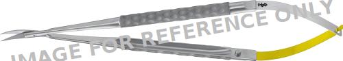 Micro ciseaux de suture, incurvé, denture sur une lame, acéré/acéré, 180 mm (7"), poignée ronde-null