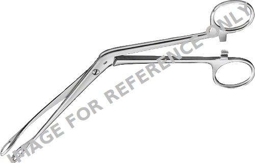 TOENNIS Tumor Grasping Forceps, Size 1, small, angled, 45 °, 200 mm (8"), work. Length: 100 mm, Jaw: serrated, Width: 7 mm-null