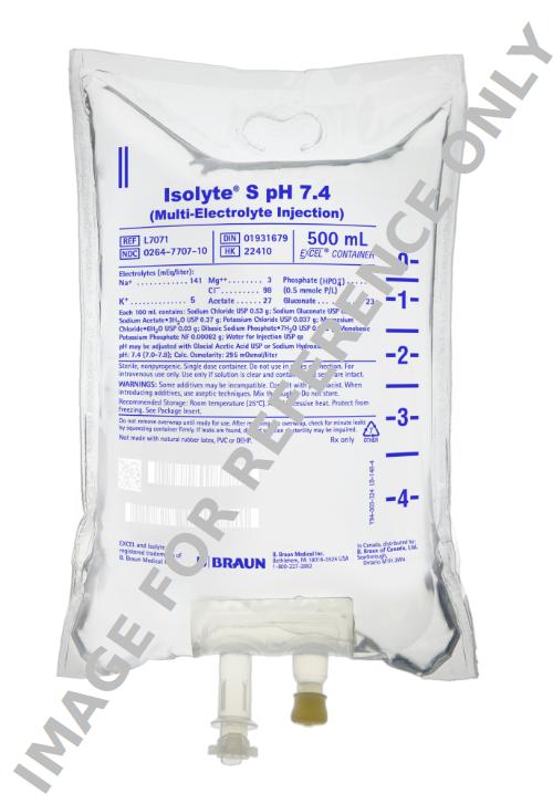 Isolyte ® S pH 7.4 (Multi-electrolyte Injection), 500 mL - EXCEL® IV ...