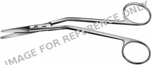 FOMON Nasal Scissors, angled, serrated (inside), blunt/blunt, 145 mm (5 ...