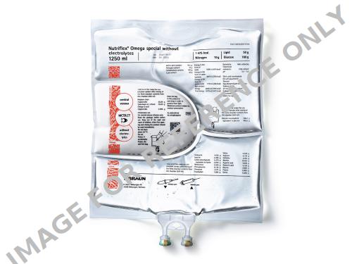 <p>Nutriflex Omega Special B. Braun ohne Elektrolyte</p>-<p>3-Kammerbeutel mit Ω3-Fettsäuren für die zentralvenöse Applikation<br /></p>